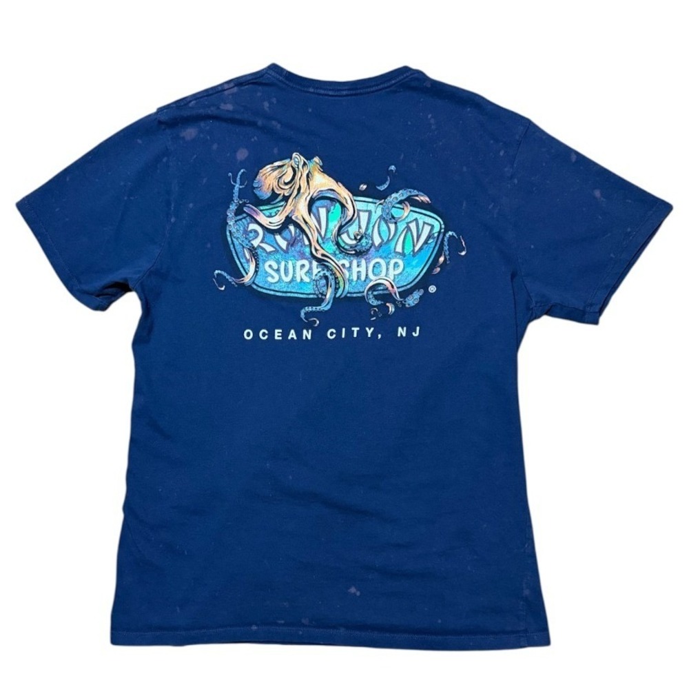 Ron Jon Surf Shop Ocean City NJ Octopus Beach Art Graphic Bleach Stain T-Shirt